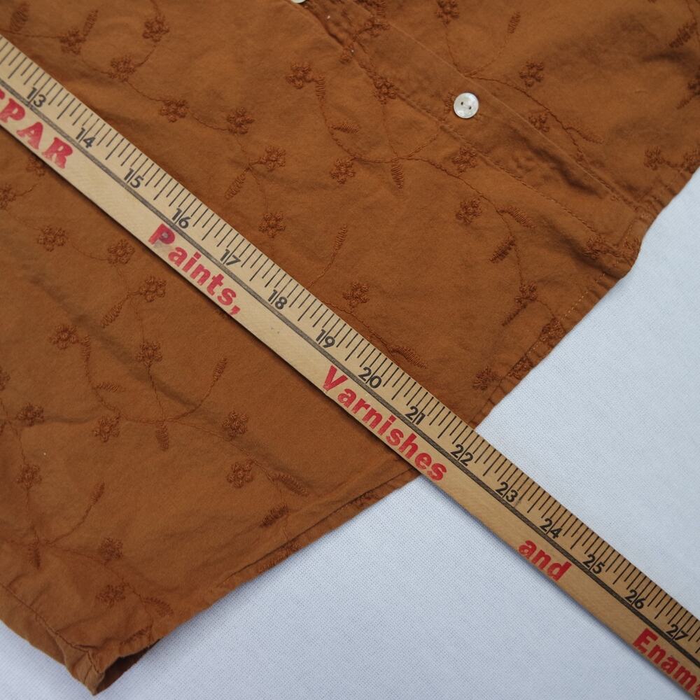 Universal Thread Balloon Long Sleeve Blouse Top Lt Brown Peasant Boho Ruffle M - Picture 4 of 6